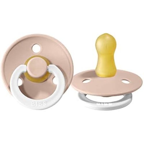 BIBS Pacifiers Colour Collection | Natural Rubber Baby Pacifier | Set of 2 BPA-Free Soothers | Made in Denmark | 18+ Months (Pack of 2) | Blush Night