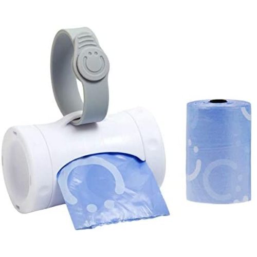 Ubbi Retractable On The Go Bag Dispenser, Lavender Scented, Baby Gift, White - White On The Go Bag Dispenser