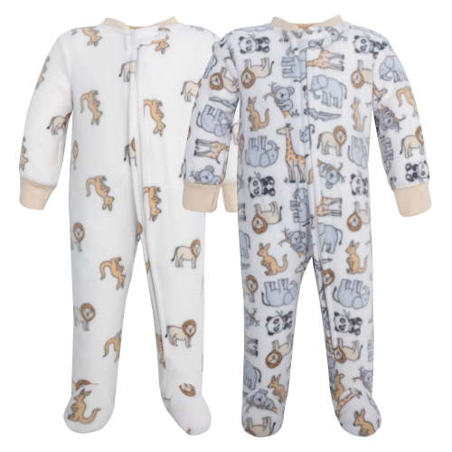 Hudson Baby Fleece Sleep and Play, Kangaroo Neutral, Newborn