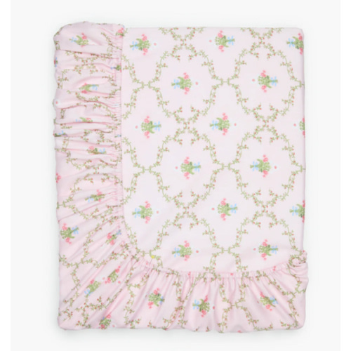 The Crib Sheet - Light Pink Trellis