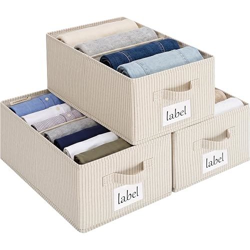 StorageWorks Closet Shelf Organizer Bins with Divider, 16"x9¾"x6¾"