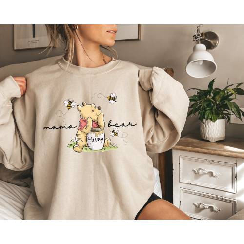 Winnie Mama Bear Sweatshirt, Pooh Mama Bear Shirt, Trendy Mother Day Gift, Best Mom Gift, Cute Mama Gift