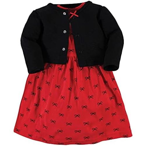Hudson Baby Girls Quilted Cardigan and Dress