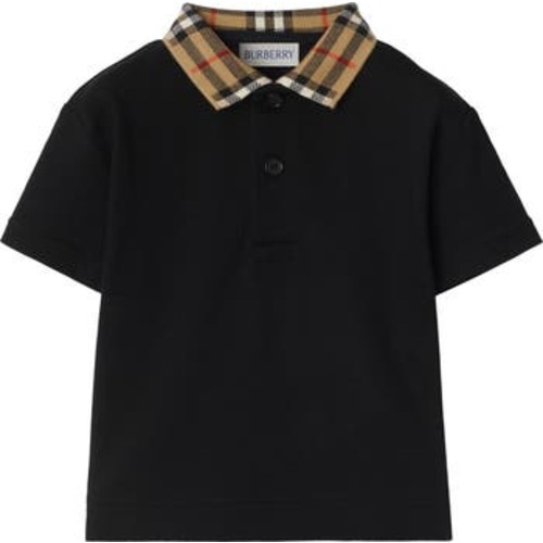 Check Collar Cotton Polo Shirt, 18M