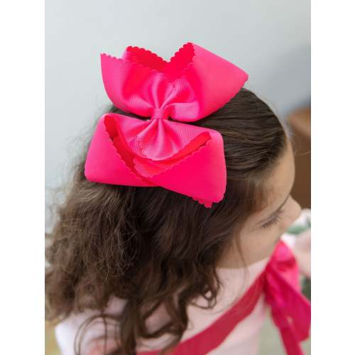 Oversize Scalloped Hair Bow | Girls Hair Bow – The Hair Bow Company