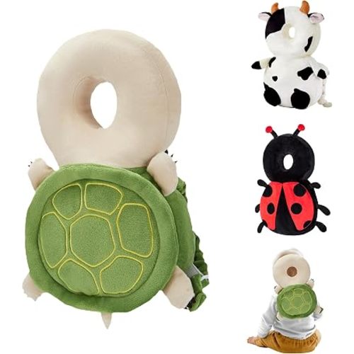 Baby Head Back Protector Backpack Toddler Safety Protector Cushion Pad Soft, Adjustable and Lightweight Design for Safe Walking and Crawling Toddlers Girls and Boys(Turtles)