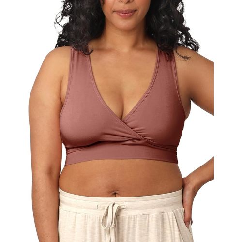 Kindred Bravely French Terry Nursing Bra for Breastfeeding and Sleep, Racerback Crossover, Soft and Stretchy Maternity Bra