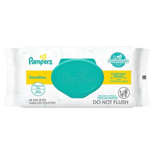 Baby Wipes, Pampers Sensitive Water Based Baby Diaper Wipes, Hypoallergenic and Unscented, 1X Pop-Top Pack, 56 Total Wipes (Packaging May Vary) - 56 Count (Pack of 1)