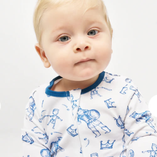 David & Goliath Blue PJ Footed Onesie Cotton – Holy Pals