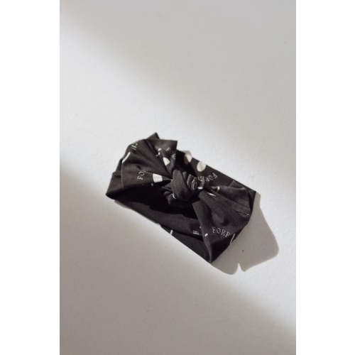 Bamboo Head Wrap | Charcoal & White ff Smile