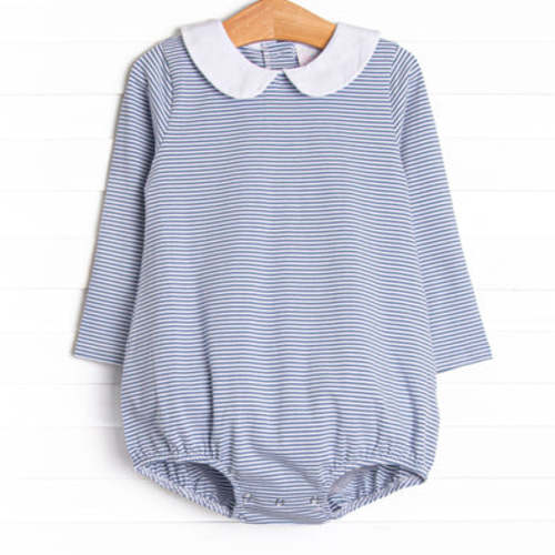 Elliot Long Sleeve Bubble, Slate Blue Stripe – Stitchy Fish