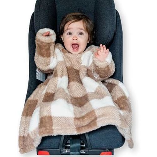 Buckle Me Baby Car Seat Blanket - Wearable Car Seat Blankets for Babies - Carseat Blanket Made from Cozy Warm Sherpa for Winter and Fall - Cover, Poncho, Jacket Alternative for Kids and Babies