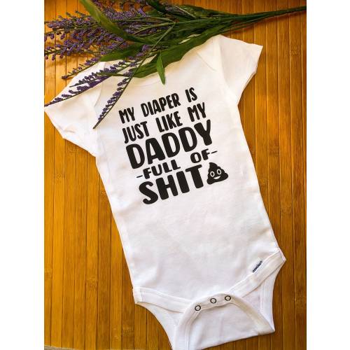 Full of Shit - Just Like dad - Funny dad onesies - Funny Baby Clothes - Funny baby gifts -Funny baby shower gift-Baby gift-Funny baby onesie