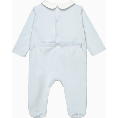 Augustus & Friends Smocked All In One, Pale Blue - Trotters London | Maisonette