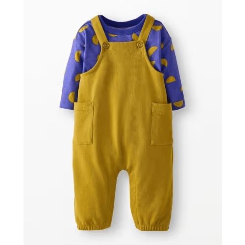 Baby Long Sleeve T-Shirt & French Terry Overalls Set | Hanna Andersson