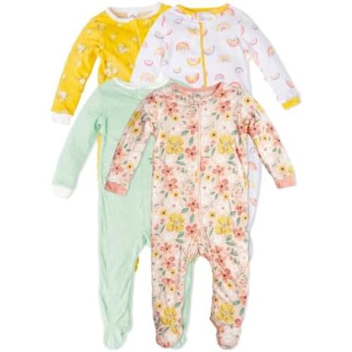 Gerber Baby Girls 4-Pack Sleep 'N Play Footie