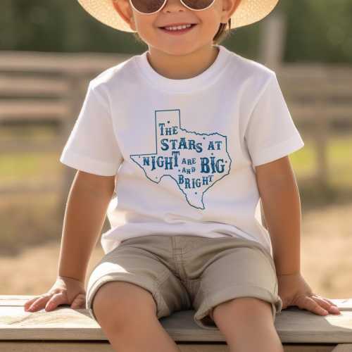 Texas Stars at Night Kids Shirt: Retro State Tee