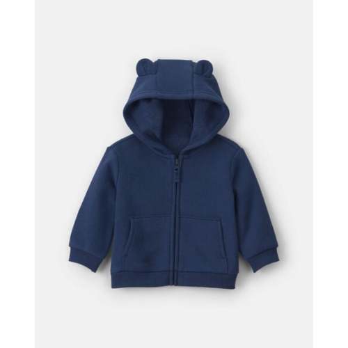Baby Boy Bear Fleece Zip-Up Hoodie - Navy Blue | Carter's