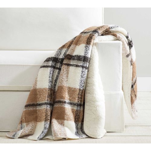 Lodge Plaid Sherpa Back Throw