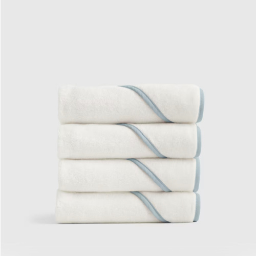 Organic Turkish Cotton Baby Hooded Towel Set 4-Pack in Light Blue