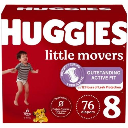 Huggies Little Movers Active Fit Diapers - Size 8 - 76ct