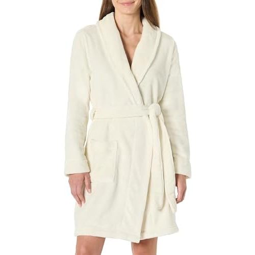 Amazon Essentials Women's Mid-Length Plush Bath Robe, Loungewear (Available in Plus Size)