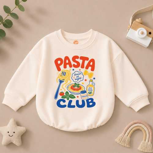 Pasta Club Baby Romper, Italian Food Baby Outfit, Spaghetti Bodysuit, Foodie Baby Gift, Cute Pasta Lover Outfit