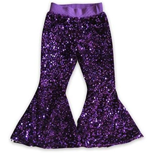Kis Clothing hot Pink Sequin Lining Baby Girls Bell Bottom Pants