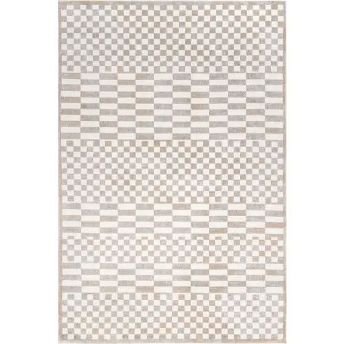 Kallie Washable Tiled Rug | Beige – Rugs USA