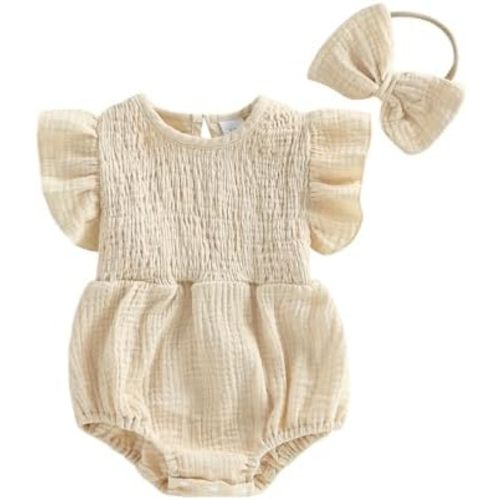Baby Girl Summer Outfit Newborn Girl Bubble Romper Short Sleeve Jumpsuit Cute Infant spring Clothing