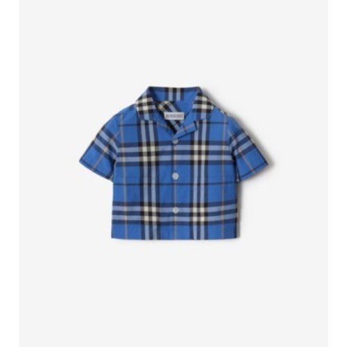Check Cotton Two-piece Set in Hyacinth blue - Children | Burberry® Official