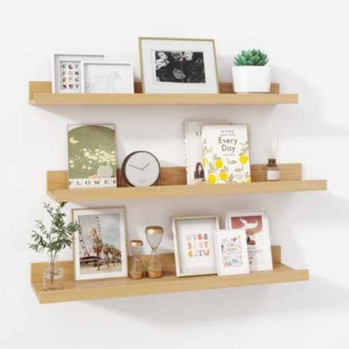 Ebern Designs Wall-Mounted Floating Shelves for Bedroom, Living Room | Wayfair