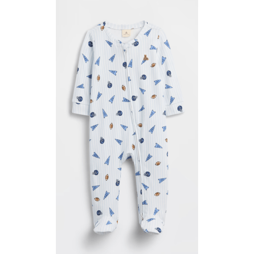 Baby Brannan Bear One-Piece - Footballs Blue