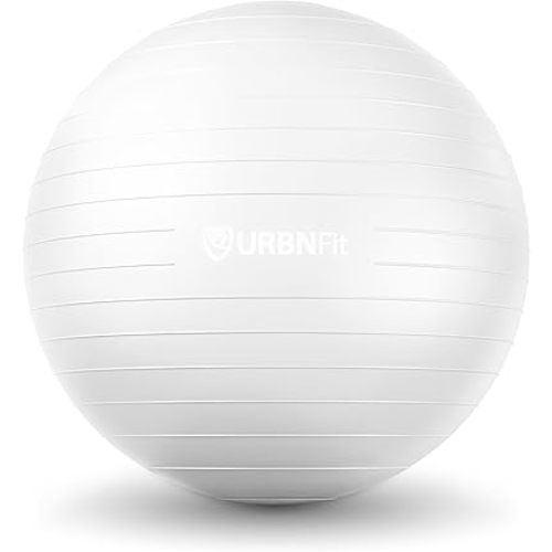 URBNFit Exercise Ball - Yoga Ball in Multiple Sizes for Workout, Pregnancy, Stability - Anti-Burst Swiss Balance Ball w/Quick Pump - Fitness Ball Chair for Office, Home, Gym