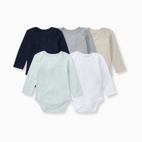 Organic Long Sleeve Bodysuit (5-Pack) - Midnight