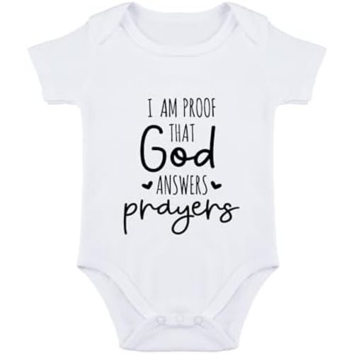 I Am Proof That God Answers Prayers Baby Bodysuit Baby Religious Bodysuit Blessing Babies Clothing