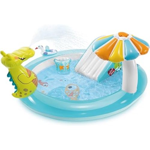 INTEX Gator Inflatable Swim Center & Kiddie Pool for Outdoor Play