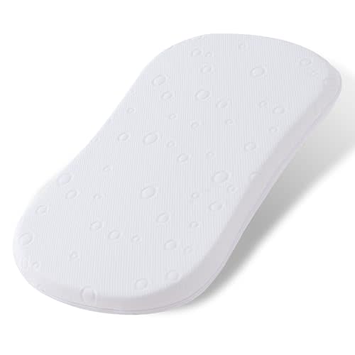 Amzreine Baby Bassinet Mattress Pad, 30" x 18" x 2" Dual Sided Gel Memory Foam Mattress with Breathable Removable Soft Cover Fit for Halo Bassinest Swivel/Luxe/Glide/Flex/Premiere Series Sleeper