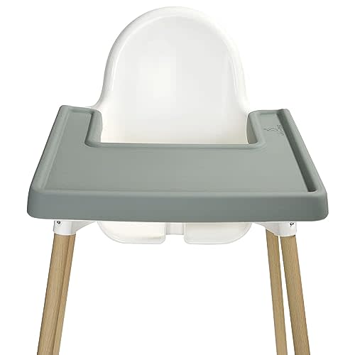 Nibble and Rest Highchair Grippy Coverall Placemat, Compatible with IKEA Antilop, Highchair Accessories, Wipeable, Silicone Placemat for Highchair Tray (Darksage)