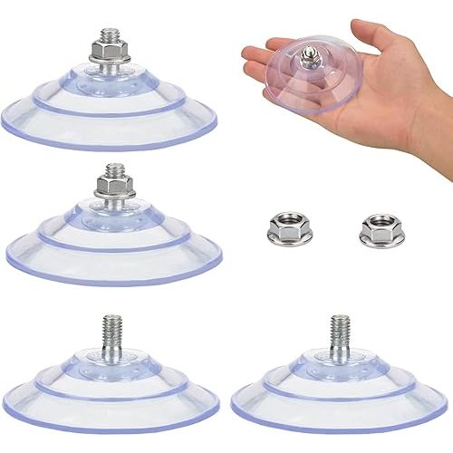 Large Suction Cup with Screws(M6 Model), 3.4"/85mm Plastic Suction Pads 16 Pack Strong Adhesive Floor Suction Holder
