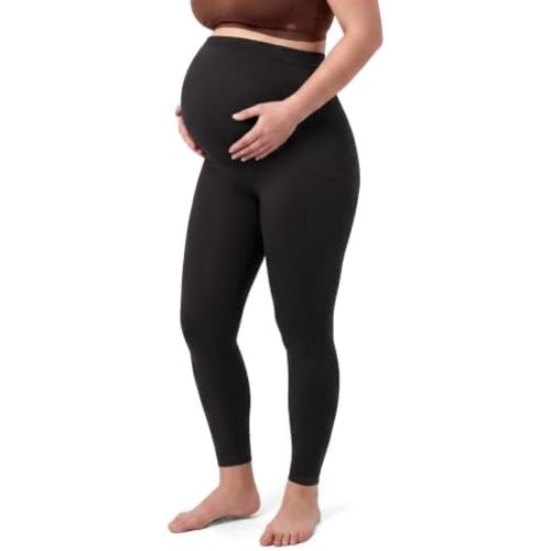 Momcozy Women Seamless Maternity Leggings with Pocket Pregnancy Yoga Pants