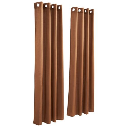 VEVOR Natural Linen Curtains, 52 x 84 inch 2 Panels Set, Grommet Light Filtering Thick Flax Textured Linen Drapes,Privacy Burlap for Living Room,Brown