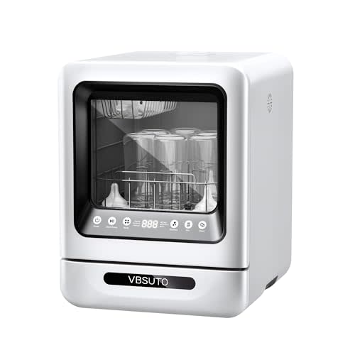 VBSUTO Baby Bottle Washer Pro,All-in-One Bottle Washer and Sterilizer and Dryer,Cleans 6 Baby Bottles Simultaneously,Baby Bottle Washer for Bottles, Pump Parts & Baby Essentials