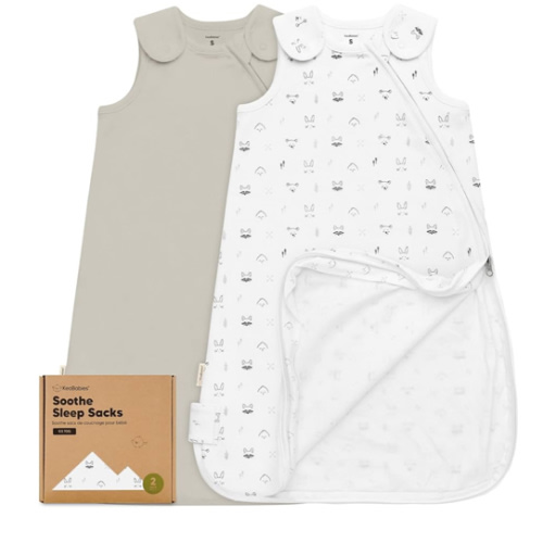 2-Pack Organic Baby Sleep Sacks, 100% Cotton - Soft & Breathable 0.5TOG Baby Wearable Blanket, Toddler Sleeping Sack 0-6 Months, Easy to Wear Transitional Swaddles for Newborns, Infants (Nordic, S)