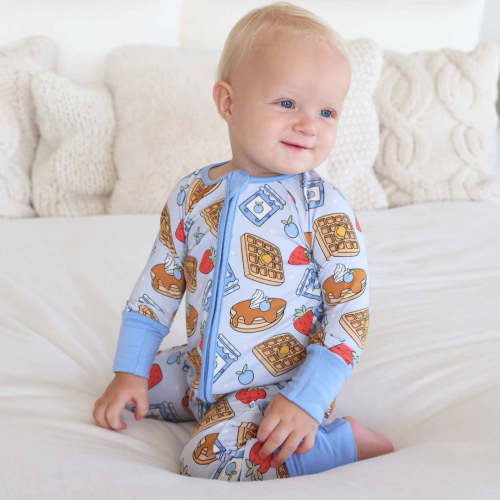 Sweet Stacks Convertible Zip Romper | Blue