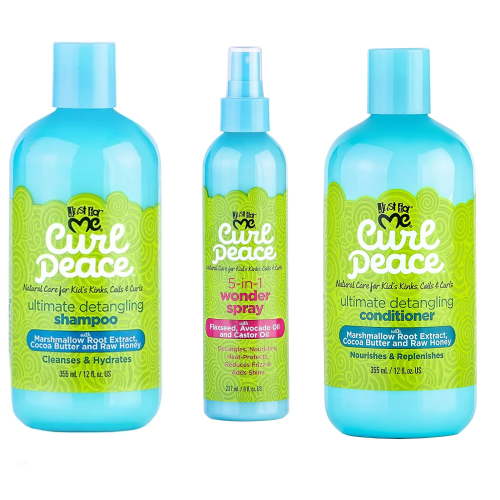 Just For Me Kids .. .. Curl Peace Hair .. Products .. Combo (SHAMPOO, .. CONDITIONER & .. WONDER .. SPRAY)