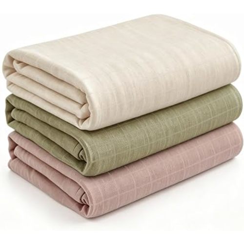 lulumoon Muslin Swaddle Blanket Viscose-Bamboo: Receiving Wrap for Newborns