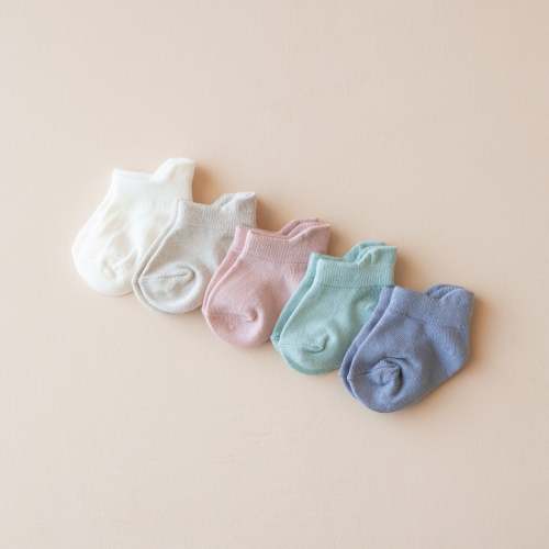 Baby Bamboo Ankle Socks Combo 5-Pack in Pastel | Kyte Baby