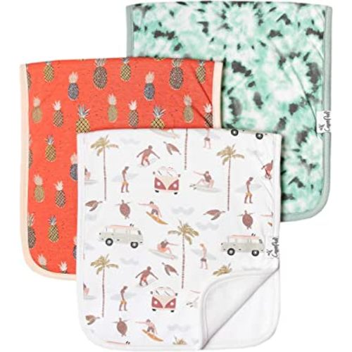 Copper Pearl Baby Burp Cloth Large 21''x10'' Size Premium Absorbent Triple Layer 3-Pack Gift Set “Maui