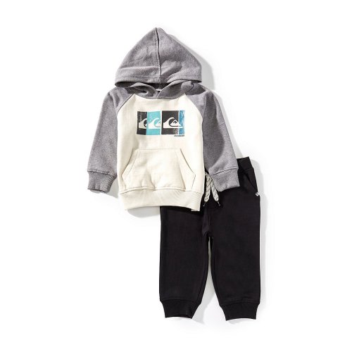 Quiksilver Baby Boys Long Sleeve Fleece Hoodie & Coordinating Jogger Pant Set